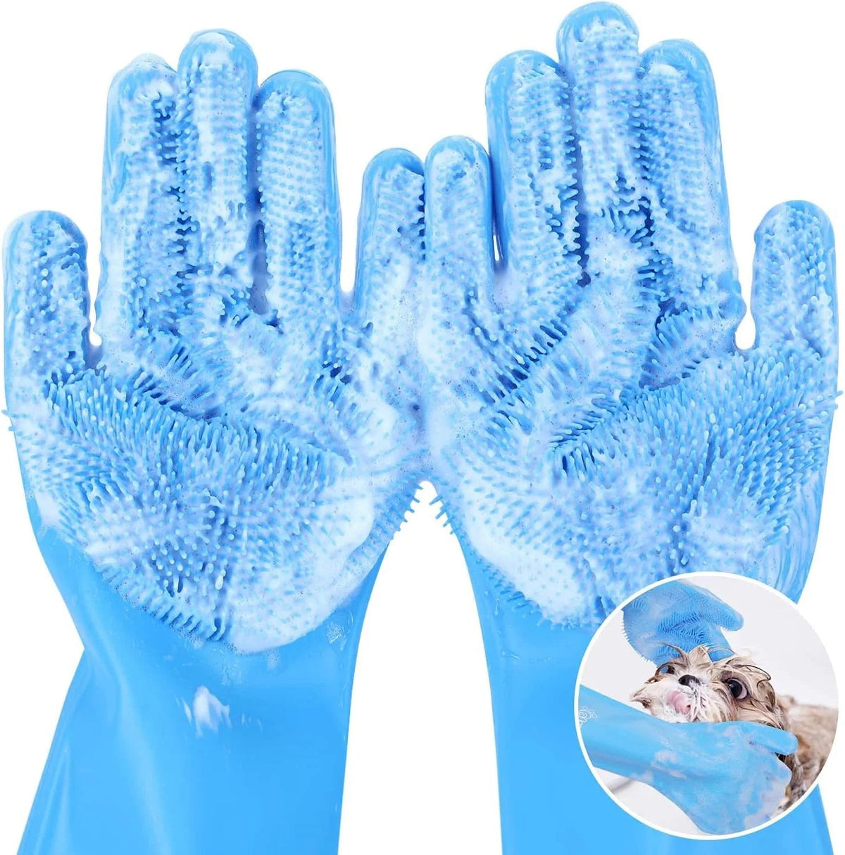 pet grooming glove for removing loose fur